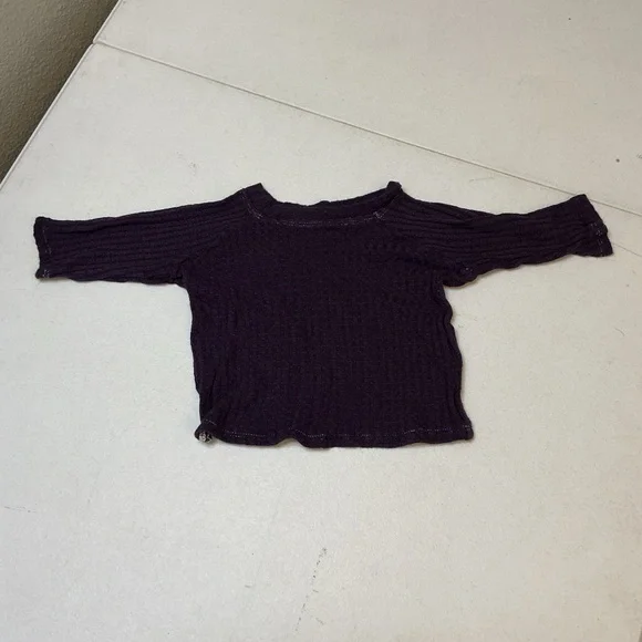Handmade 2 Sweet Cheeks Waffle Knit Set 0-3M Purple Lounge Outfit - Picture 2 of 11
